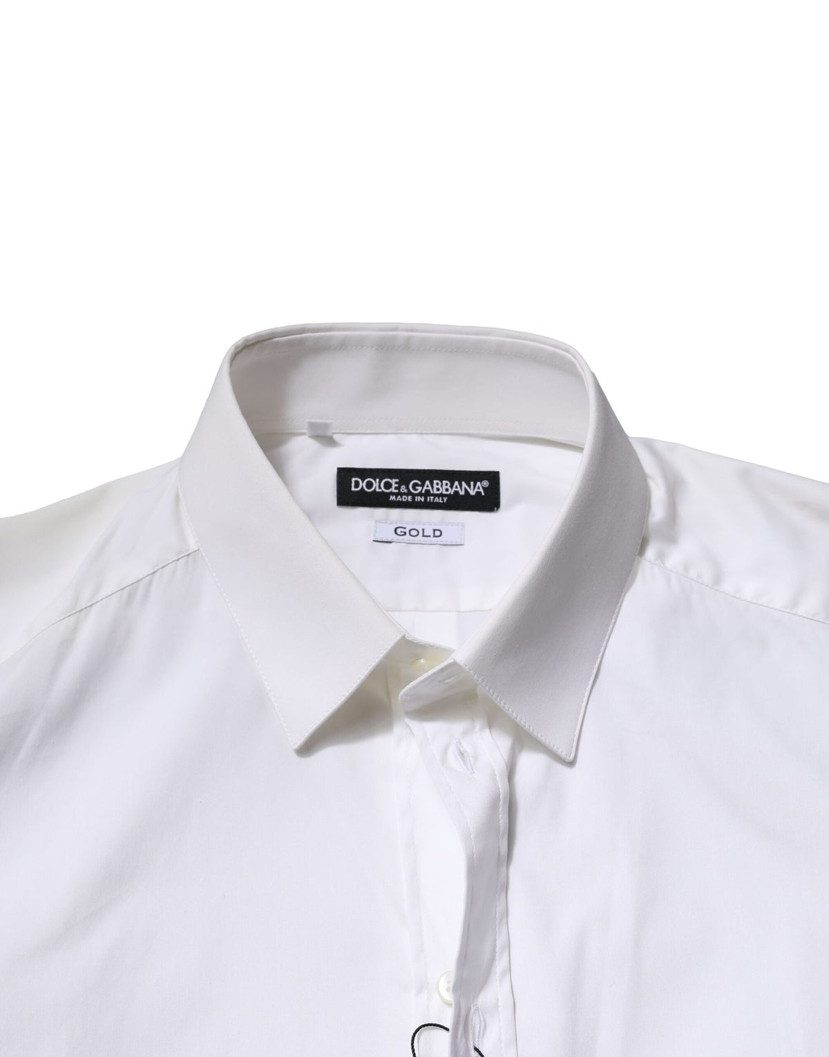Dolce & Gabbana Men's Slim Long-Sleeve Stretch Cotton & Nylon Dress Shirt - Gold White