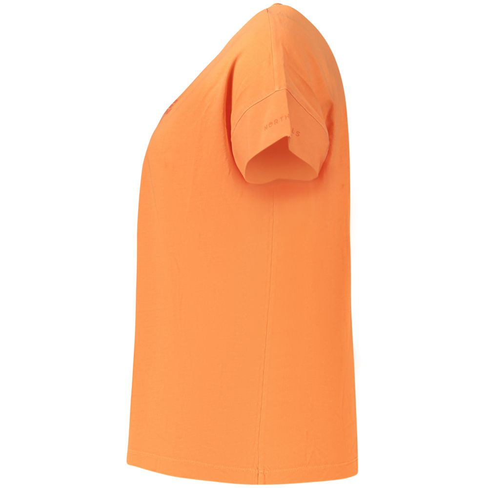 T-Shirt by North Sails for women in cotton orange & print showcases a dramatic silhouette, elegantly detailed with a dramatic wide-neck neckline and for a truly dramatic finish.
