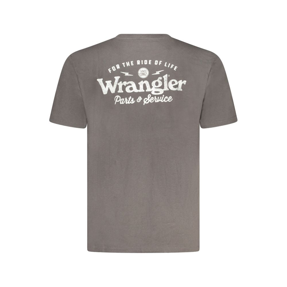 T-Shirt by Wrangler for men in cotton black, signature & print features an edgy silhouette, meticulously detailed with a sophisticated and for a truly edgy finish.