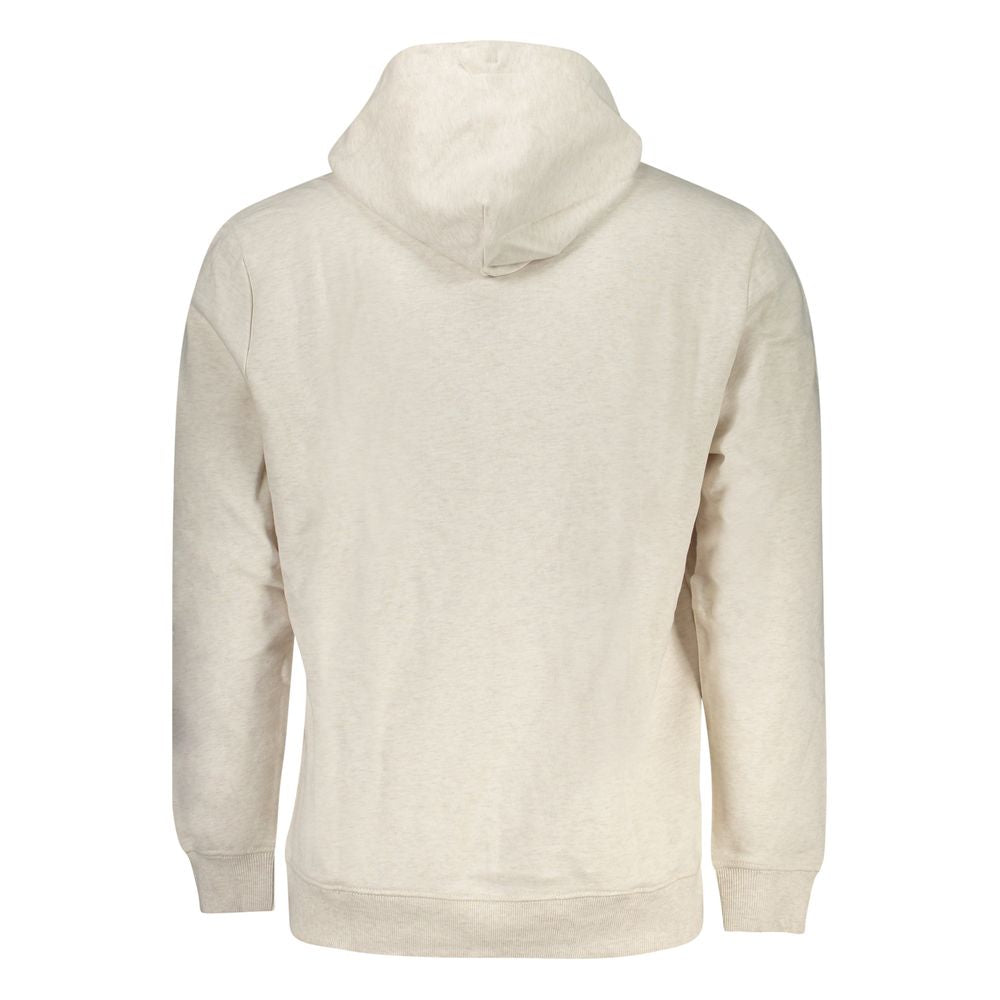 Hooded Sweatshirt Hoodie by Tommy Hilfiger for men in cotton canvas beige & print features an avant-garde silhouette, showcasing a sophisticated and detail for a truly avant-garde finish.