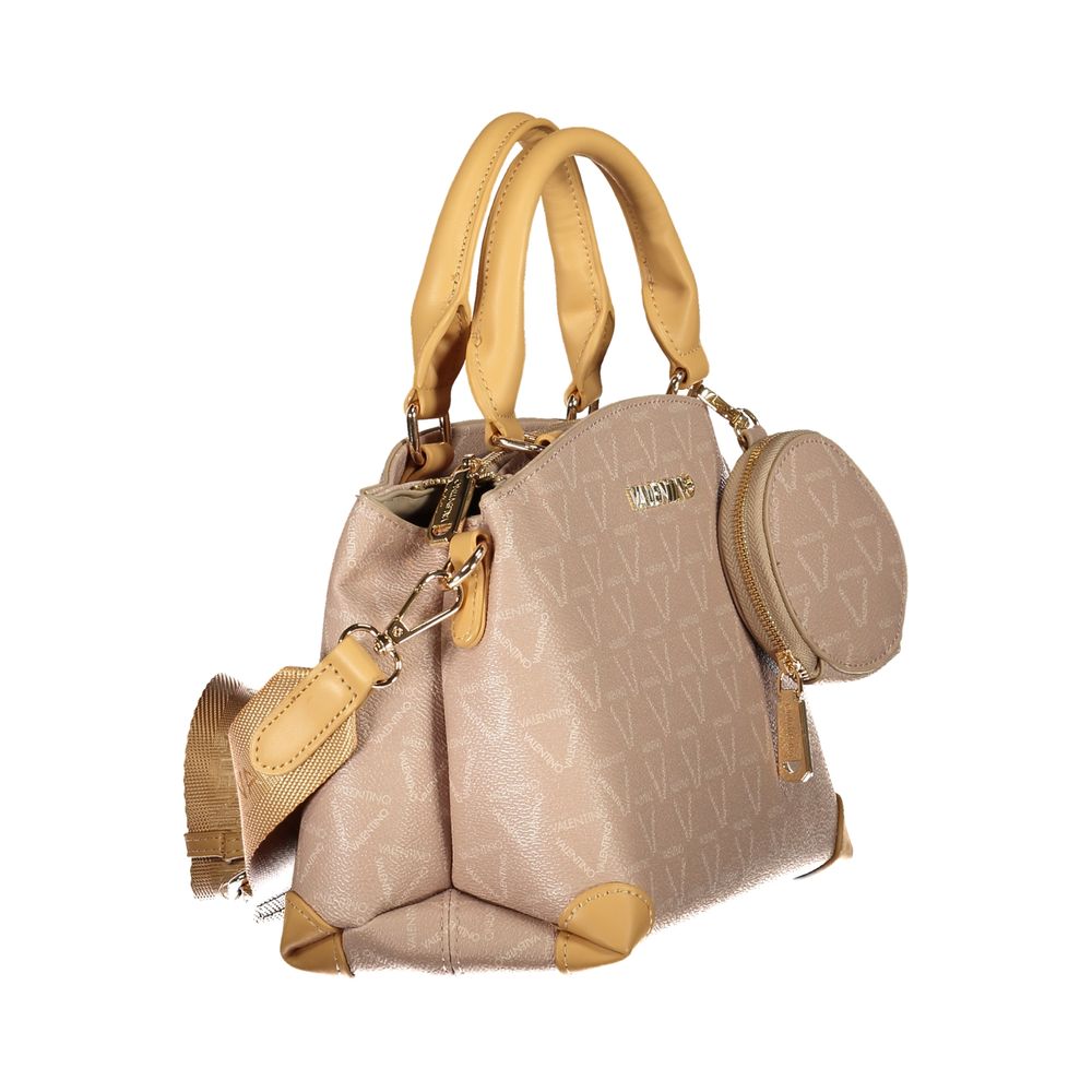 Handbag by Mario Valentino for women in polyethylene beige features a ornamental silhouette, showcasing a secure zipper, ample built-in-compartments, external-pockets & internal-pockets, and ornamental handle & adjustable-strap for a sophisticated look.