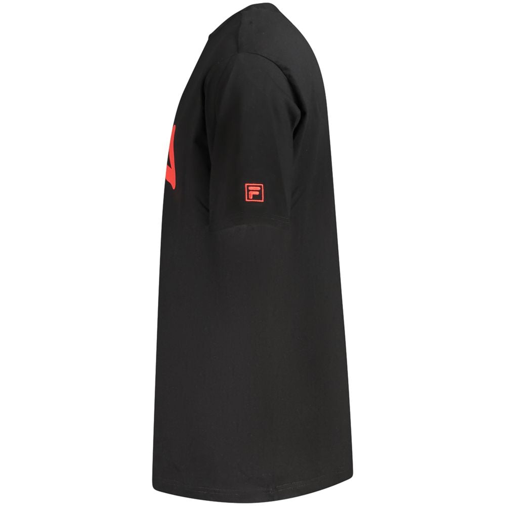 T-Shirt by Fila for men in cotton black, red & print showcases a chic silhouette, artfully detailed with a chic and for a chic finish.