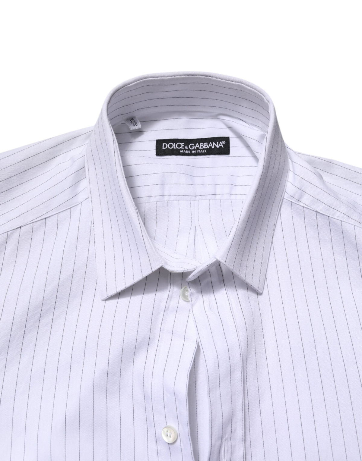 Dolce & Gabbana Men's Slim Long-Sleeve Cotton Dress Shirt - White Striped