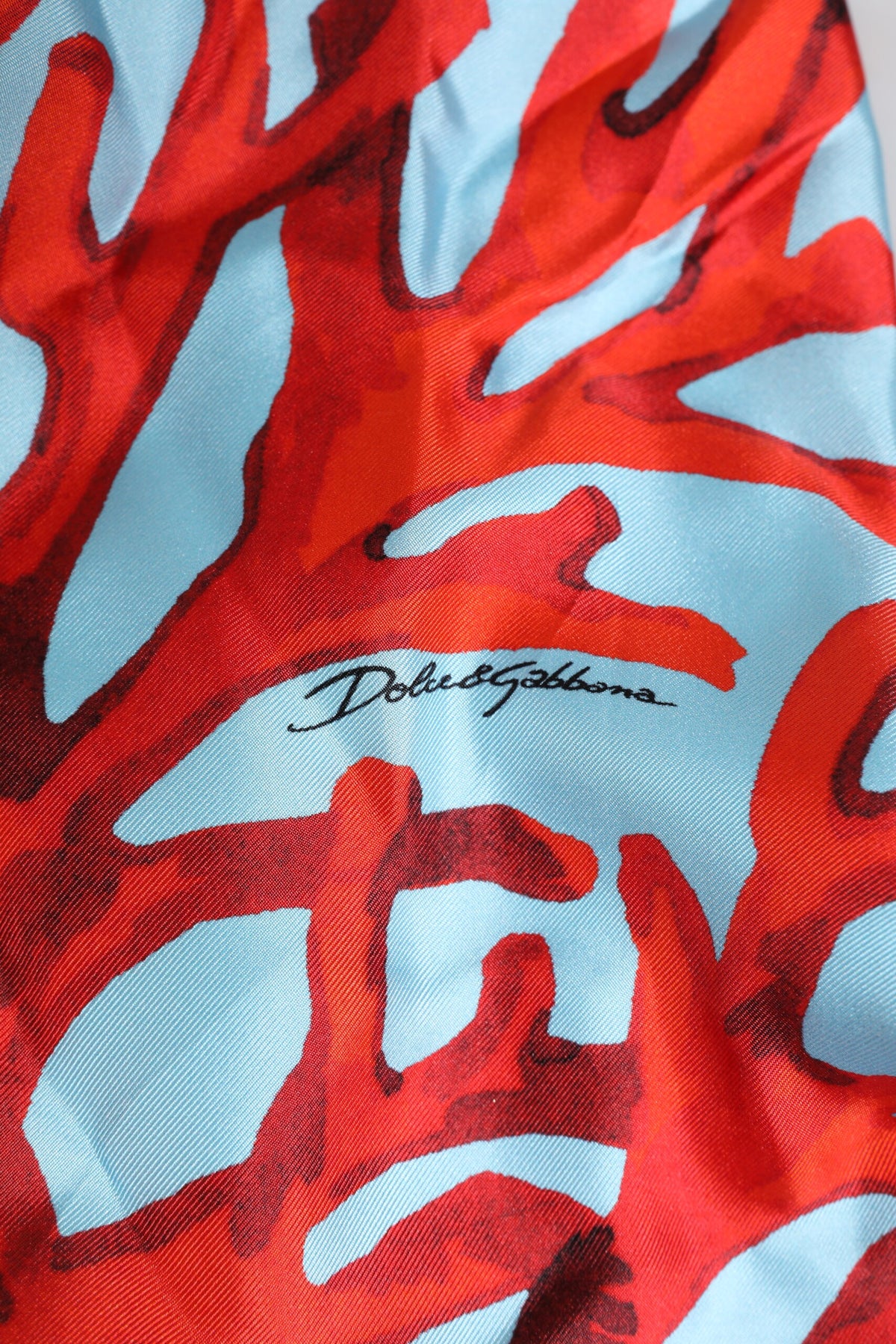 Dolce & Gabbana Men's Silk Jacket - Coral Light Blue Red Print