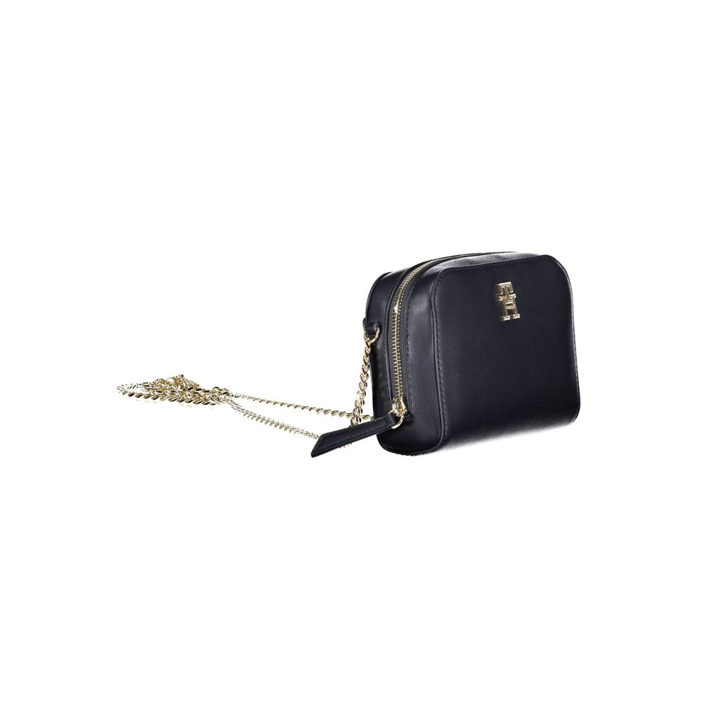 Tommy Hilfiger Blue Patent Faux Leather Chain Shoulder Handbag