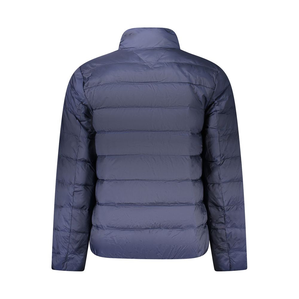 Jacket by Tommy Hilfiger for men in polyamide blue showcases a contemporary silhouette, detailed with a contemporary and premium lightweight & pockets for a sophisticated finish.