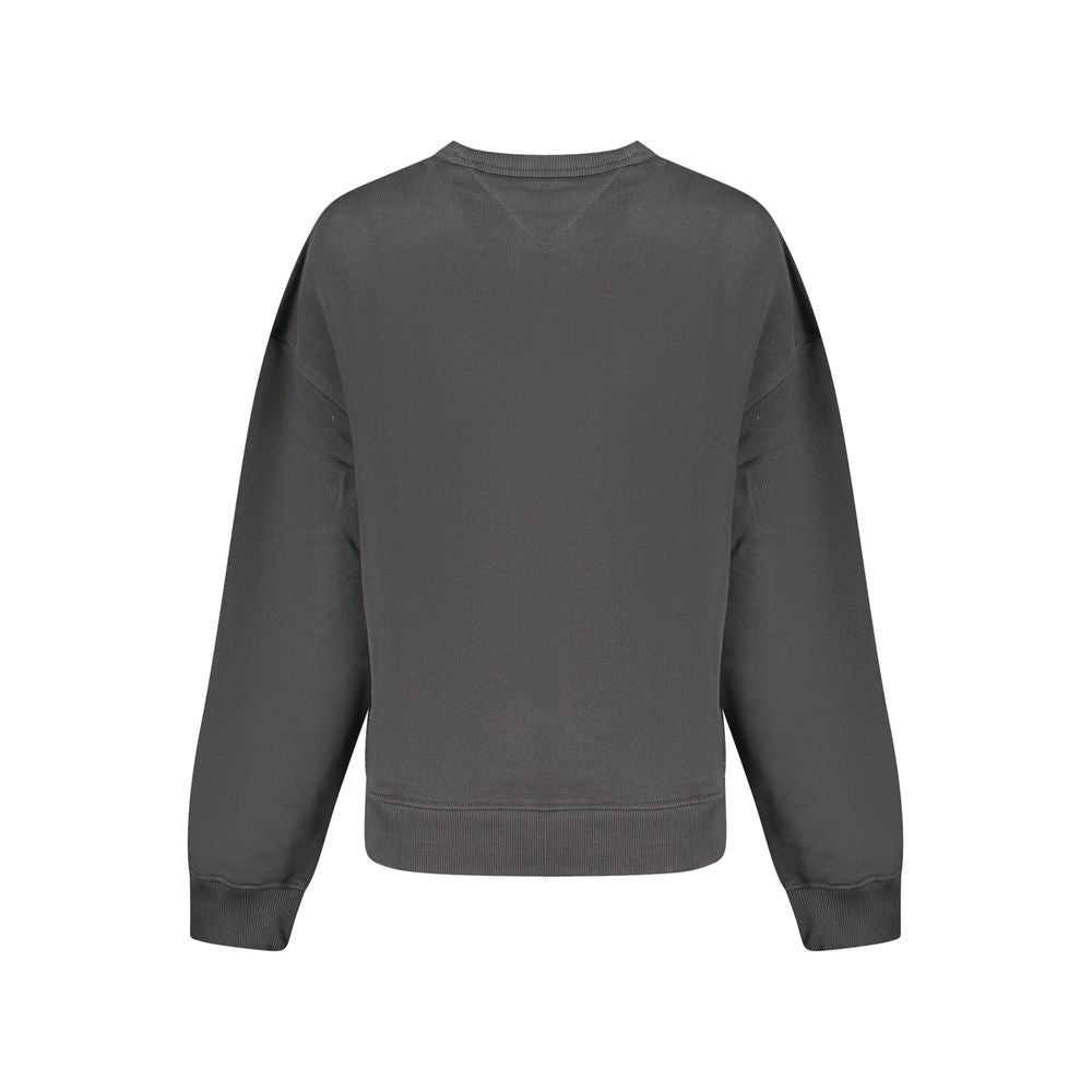 Sweatshirt by Tommy Hilfiger for women in cotton black & signature showcases a slouchy chic silhouette, artfully detailed with a slouchy chic crew neckline and for a slouchy chic finish.
