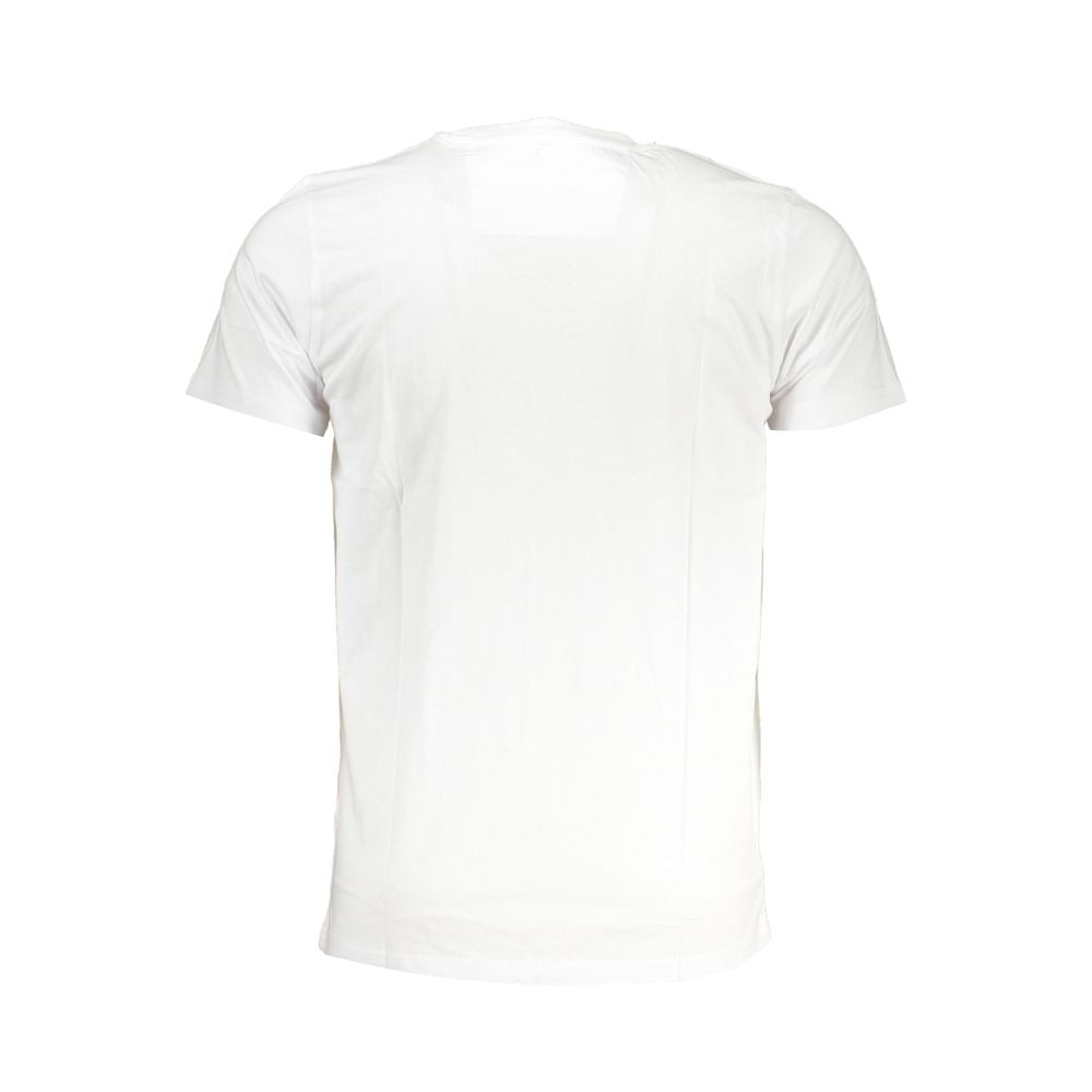 T-Shirt by Cavalli Class for men in cotton white & print showcases a unassuming silhouette, artfully detailed with a refined and unassuming for a sophisticated, contemporary look.