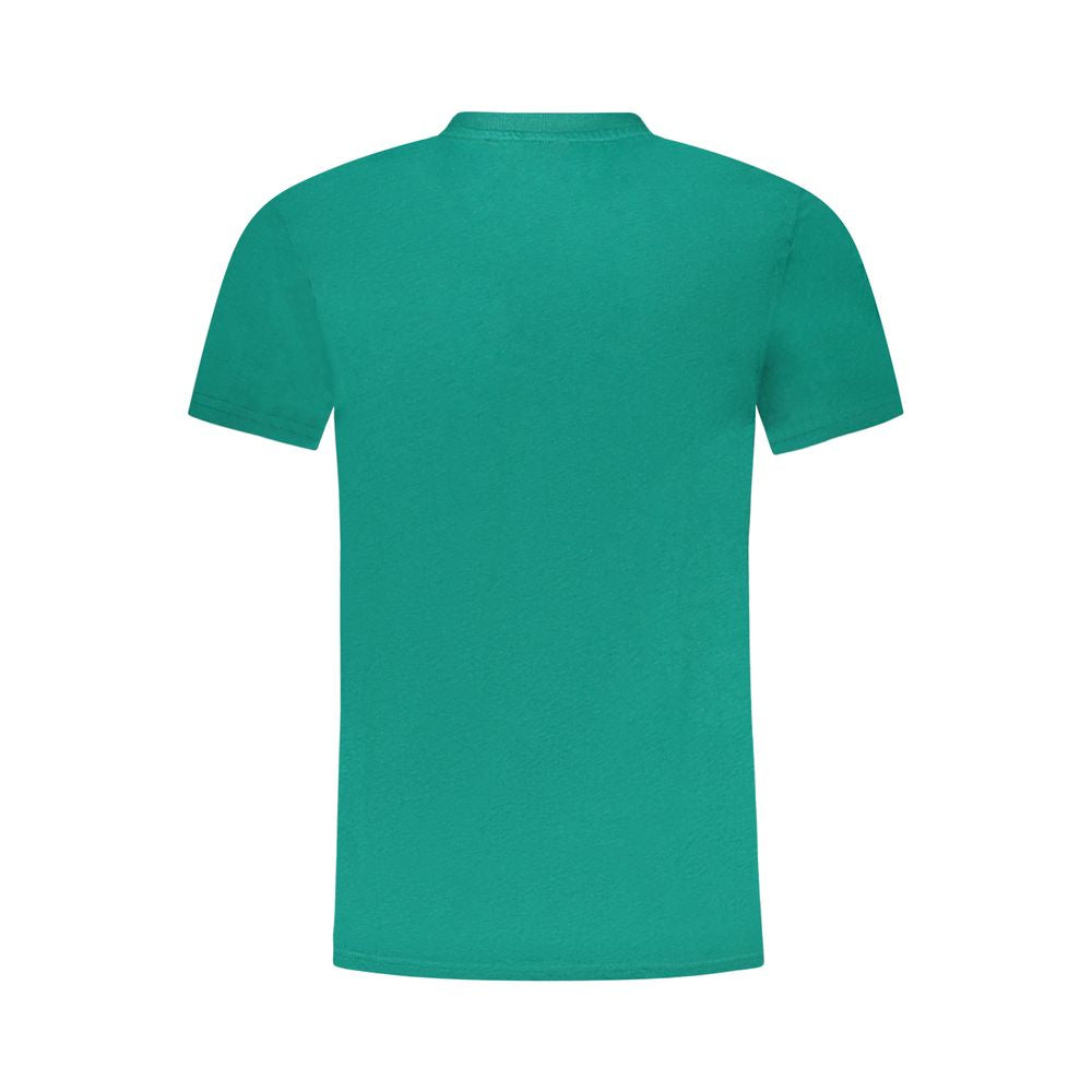 T-Shirt by Cavalli Class for men in cotton green & print features a plush silhouette, showcasing a sophisticated and for a truly plush finish.