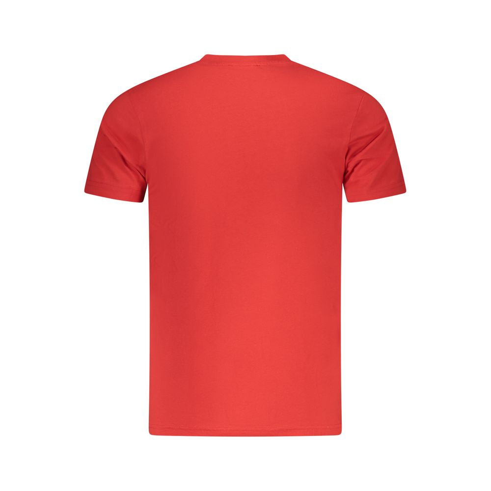 T-Shirt by Cavalli Class for men in cotton red & print features an edgy silhouette, meticulously detailed with a sophisticated and for a truly edgy finish.