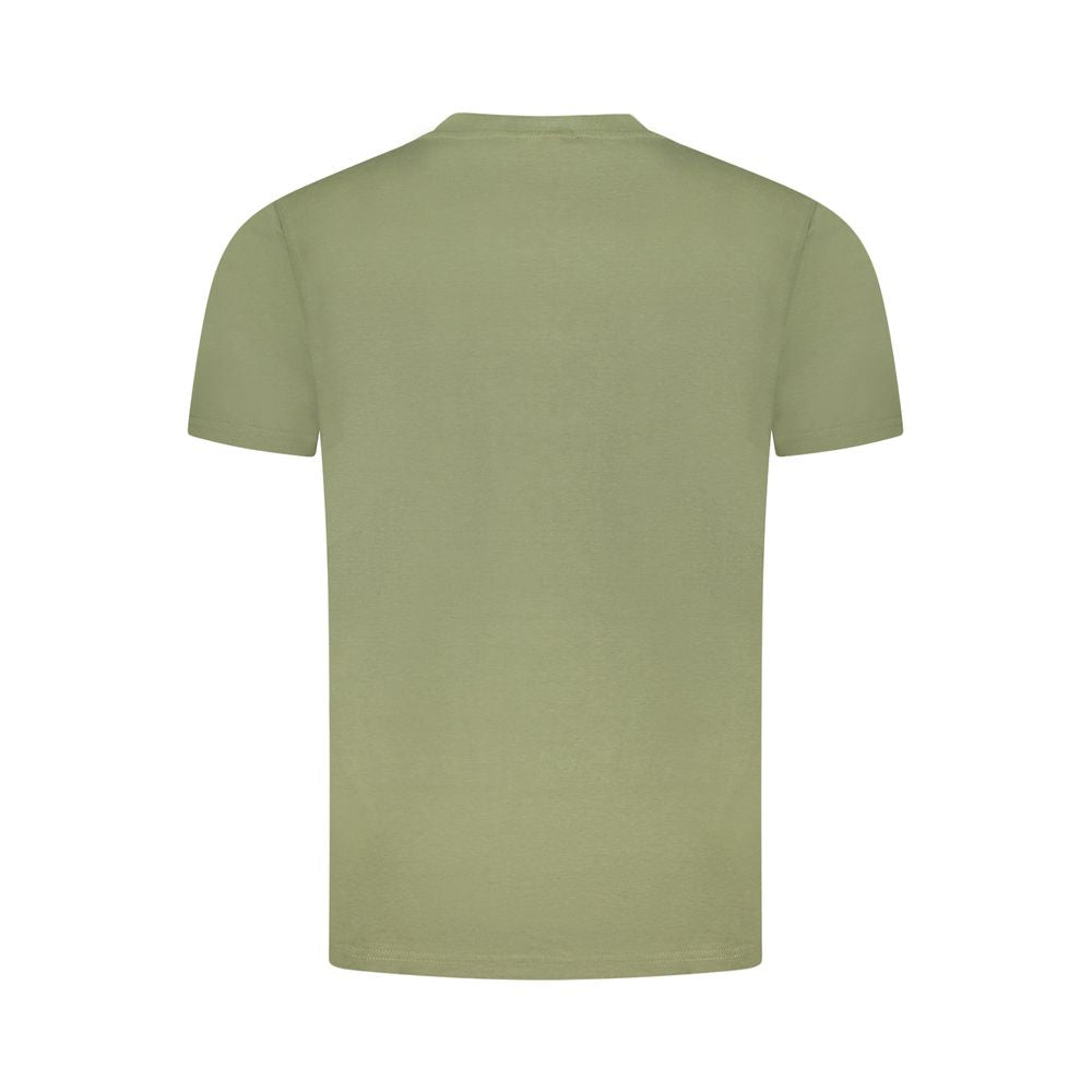 T-Shirt by Cavalli Class for men in cotton green & print showcases a chic silhouette, artfully detailed with a chic and for a chic finish.