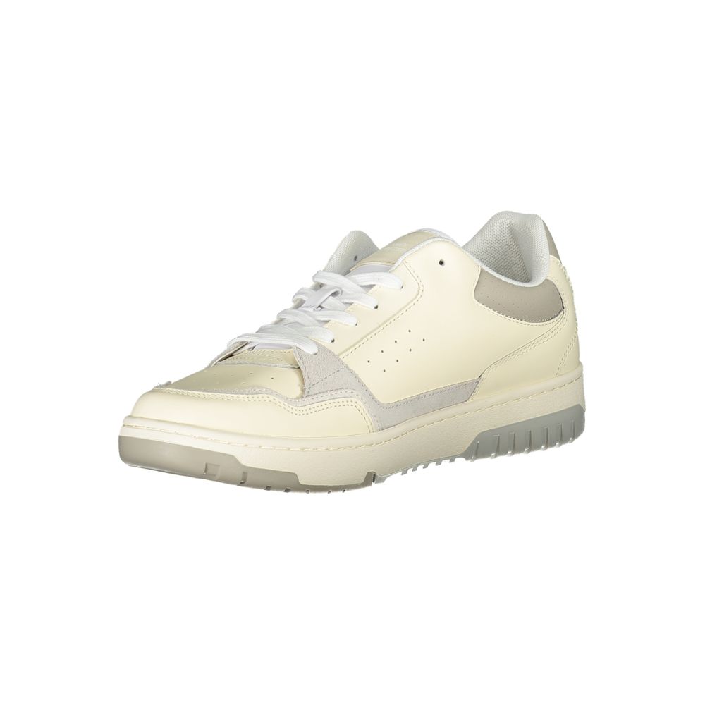 Sneakers by Tommy Hilfiger for men in polyester polyethylene leather beige & signature features an sumptuous silhouette, showcasing the premium Men's Casual Polyester Polyethylene Leather Sneakers in a sumptuous casual style that offers a sumptuous finish for refined style.