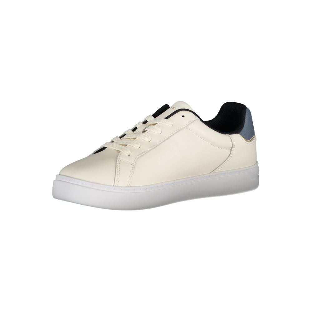 Tommy Hilfiger Women's Fashion Polyester Polyethylene Leather Sneakers - Beige Blue
