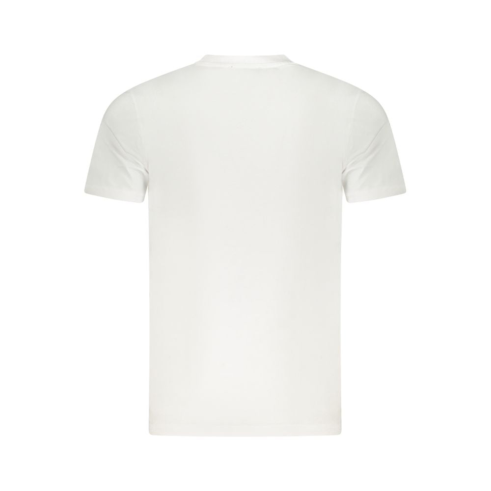 T-Shirt by Cavalli Class for men in cotton canvas white & print showcases a fashionable silhouette, elegantly detailed with a fashionable and for a sophisticated, high-fashion look.