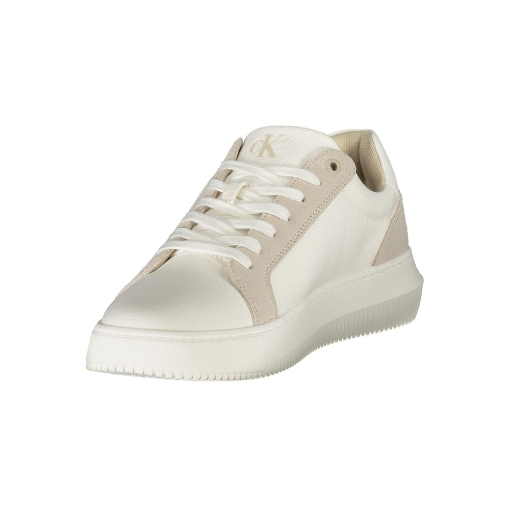 Sneakers by Calvin Klein for men in leather cotton polyester polyethylene gray & white features a sumptuous design, perfectly showcasing the sumptuous casual style of this Men's Casual Leather Cotton Polyester Polyethylene Sneakers.