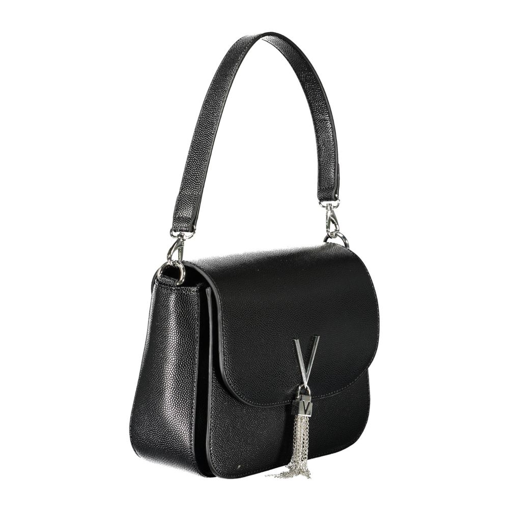 Valentino Bags Black Textured Faux Leather Shoulder Handbag
