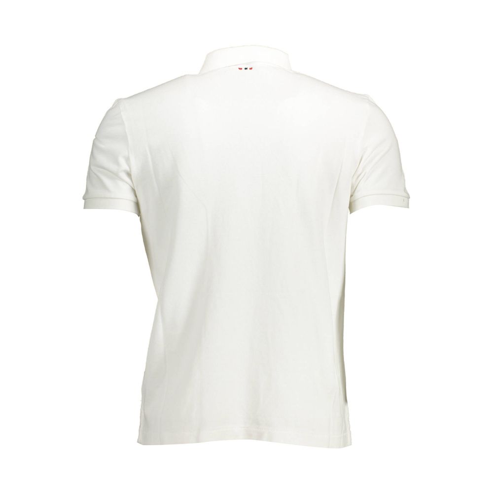 Polo Shirt by Napapijri for men in cotton white & print showcases a enviable silhouette, featuring a refined and for a enviable finish.