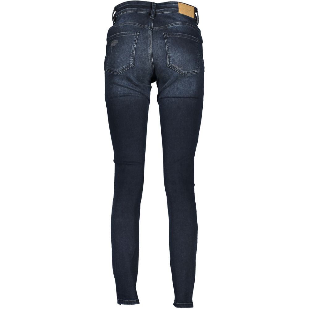 Desigual Blue Cotton Worn Effect Slim Fit Jeans