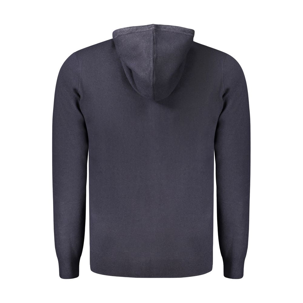 Hooded Top by Norway 1963 for men in viscose polyester & polyamide blue features an contemporary silhouette, showcasing a sophisticated hooded neckline and contemporary for a refined look.