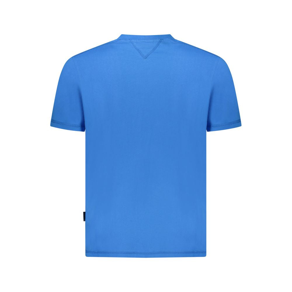 T-Shirt by Napapijri for men in organic cotton blue & print showcases a chic silhouette, artfully detailed with a chic and for a chic finish.