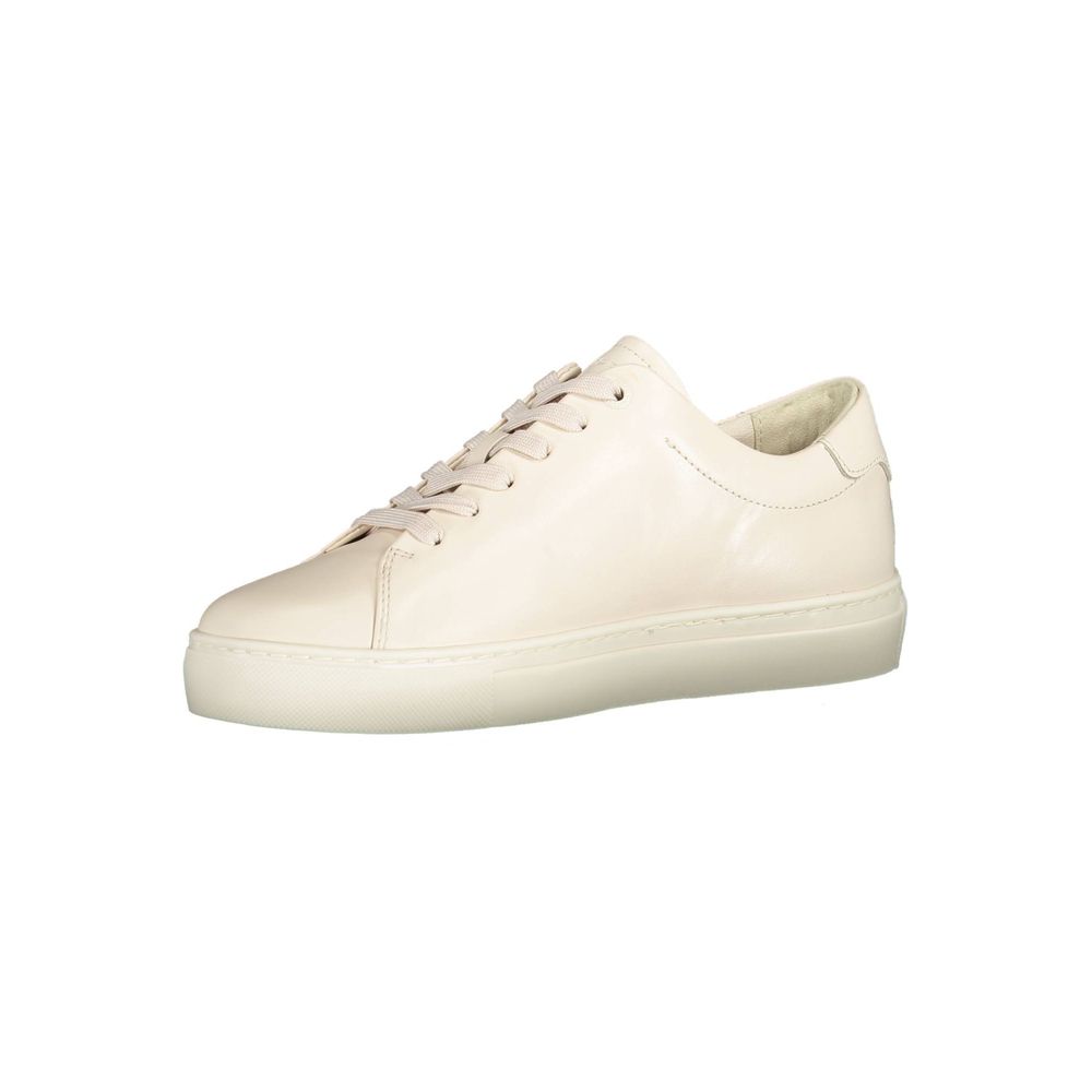 Sneakers by Tommy Hilfiger for women in organic cotton & poly leather beige features an sumptuous design from the Women's Casual Organic Cotton & Poly Leather Sneakers collection, highlighting a sumptuous casual style for a premium, high-fashion look.