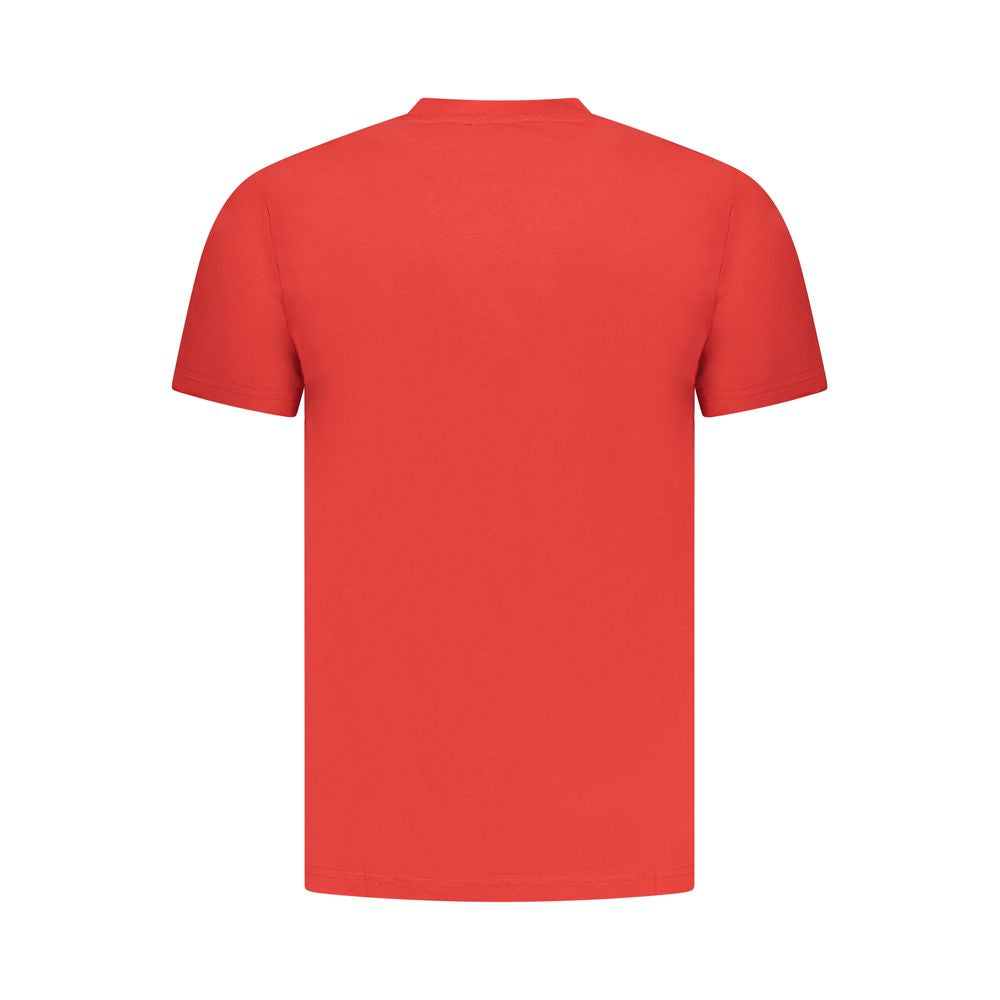 T-Shirt by Cavalli Class for men in cotton red & print showcases a chic silhouette, artfully detailed with a chic and for a chic finish.