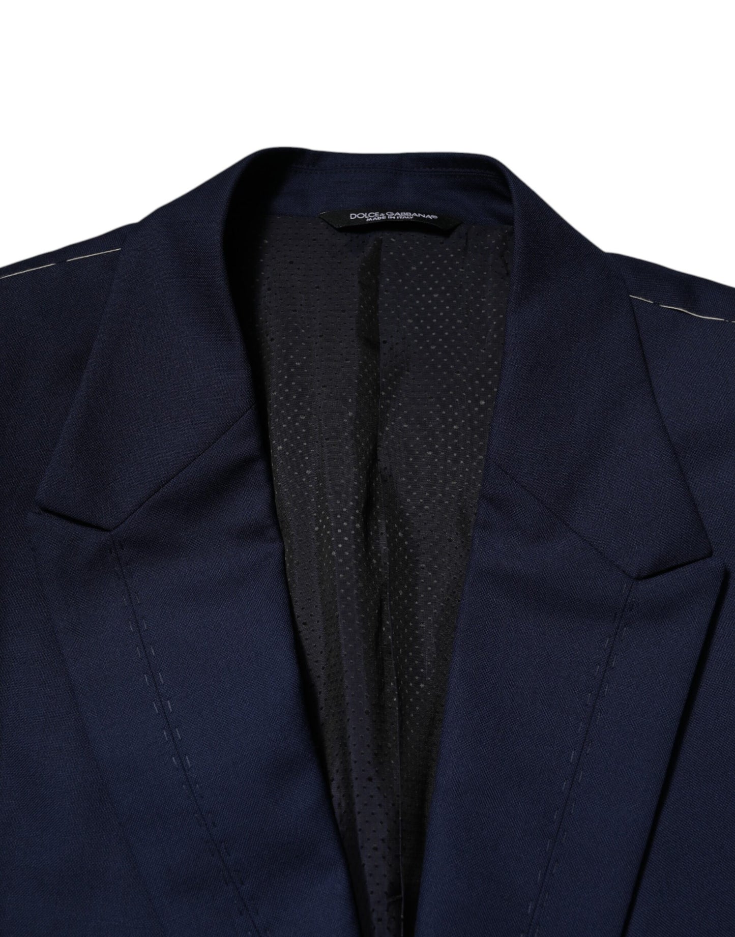 Dolce & Gabbana Blue Wool Single Breasted Suit Coat Blazer