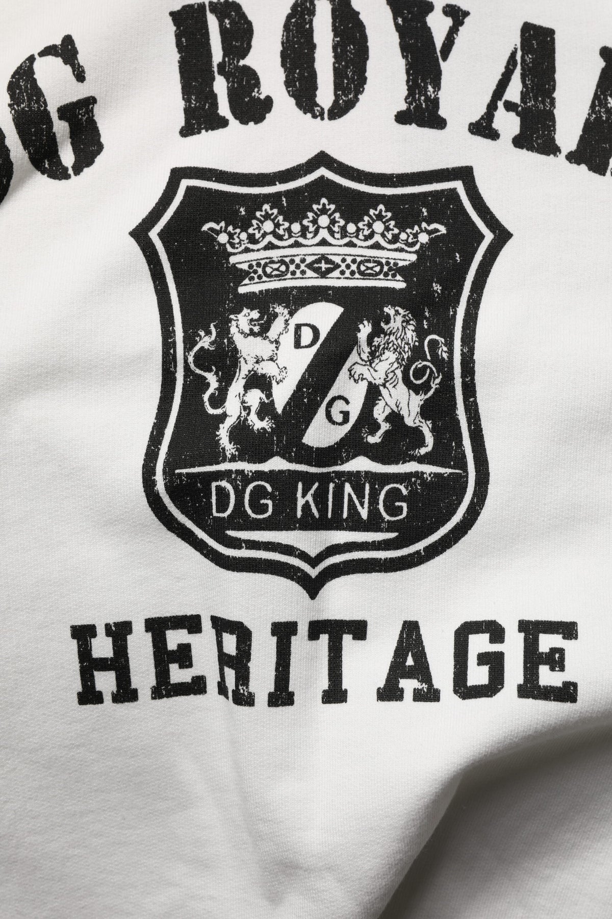 Dolce & Gabbana Men's Regular Fit Cotton Hoodie - White Print