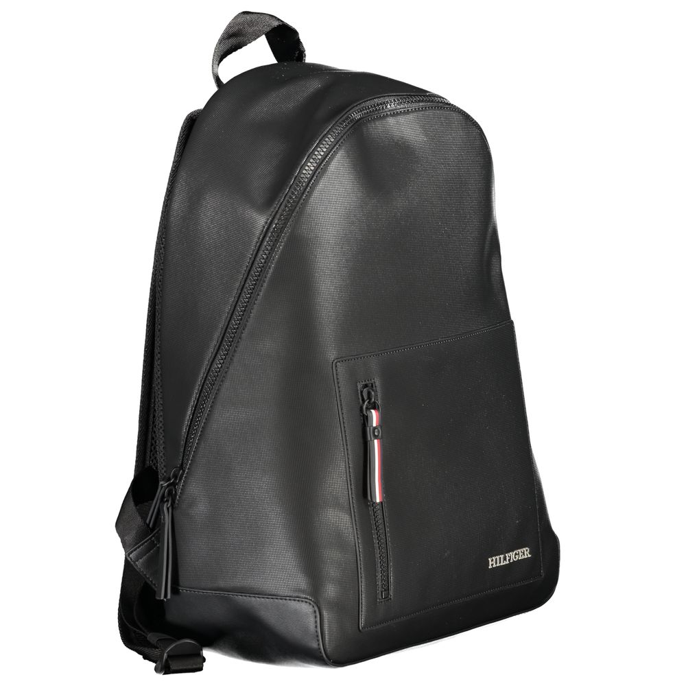 Backpack by Tommy Hilfiger for men in polyester black features a architectural Polyester Backpack design with a secure zipper, ample external-pockets & laptop-compartment, and versatile backpack-strap, adjustable-strap & handle for a architectural finish.