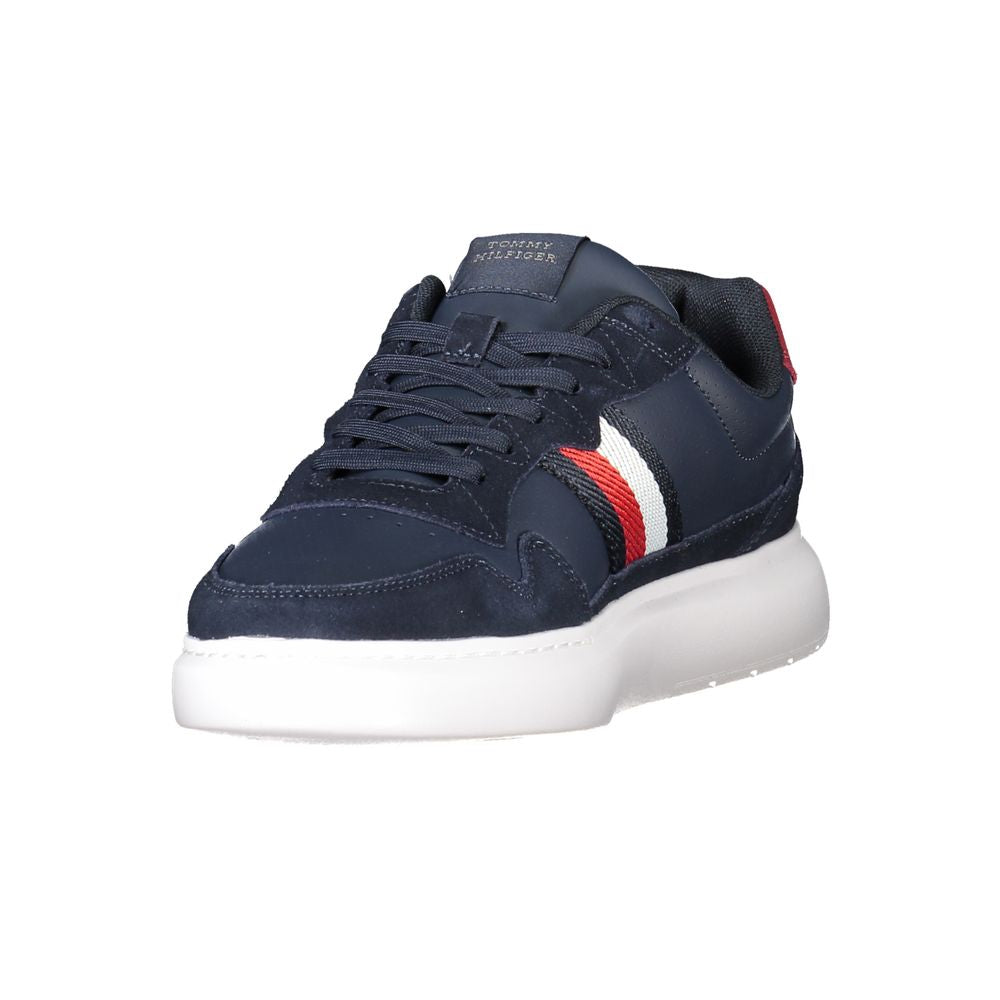 Sneakers by Tommy Hilfiger for men in polyester polyethylene leather blue features a sumptuous design, perfectly showcasing the sumptuous casual style of this Men's Casual Polyester Polyethylene Leather Sneakers.