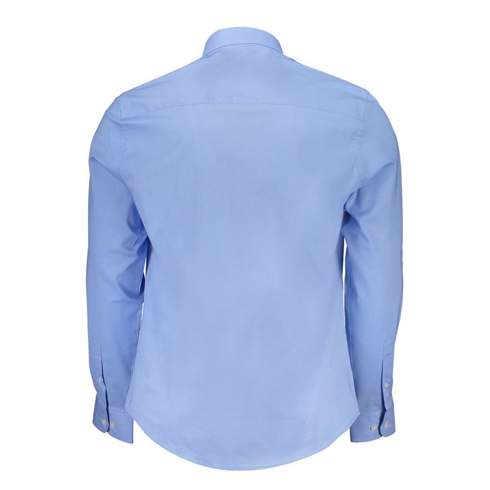 Shirt by North Sails for men in stretch organic cotton light-blue features an architectural silhouette with a refined and elegant for a architectural look.