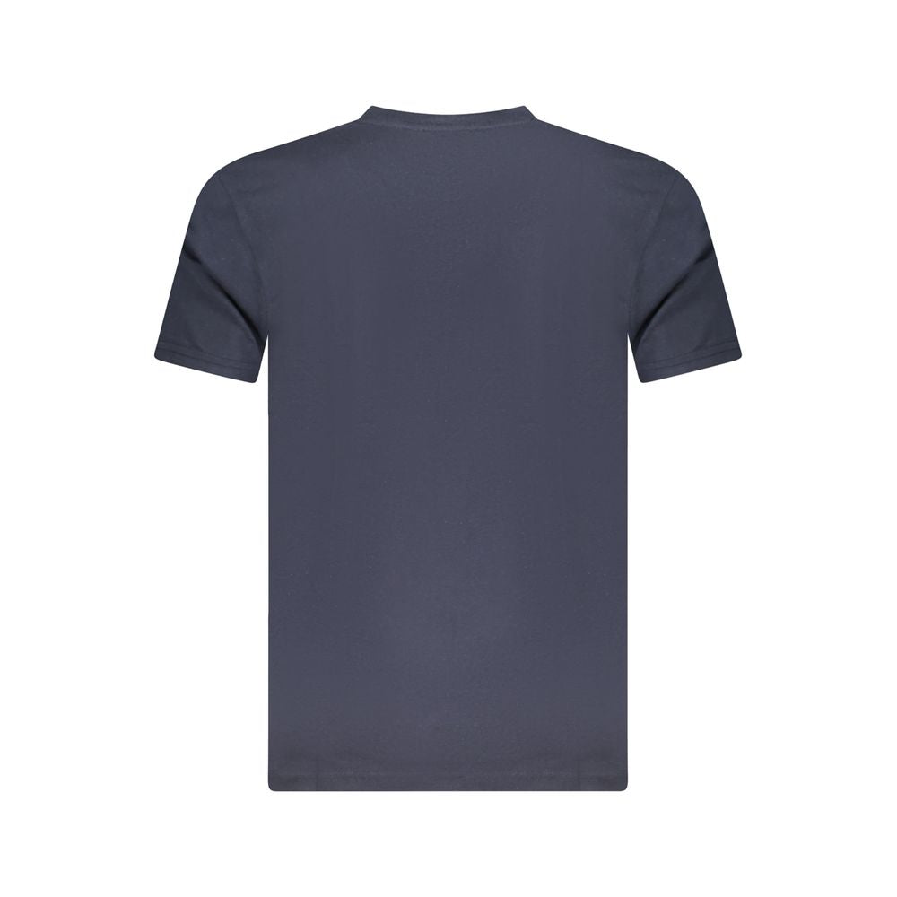 T-Shirt by Cavalli Class for men in cotton blue & print showcases a unassuming silhouette, artfully detailed with a refined and unassuming for a sophisticated, contemporary look.