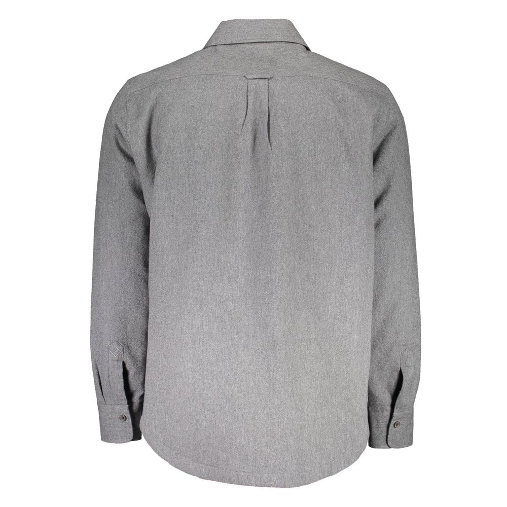 Shirt by Gant for men in cotton brown, gray & signature showcases a sharp silhouette, elegantly detailed with a sharp and sharp .