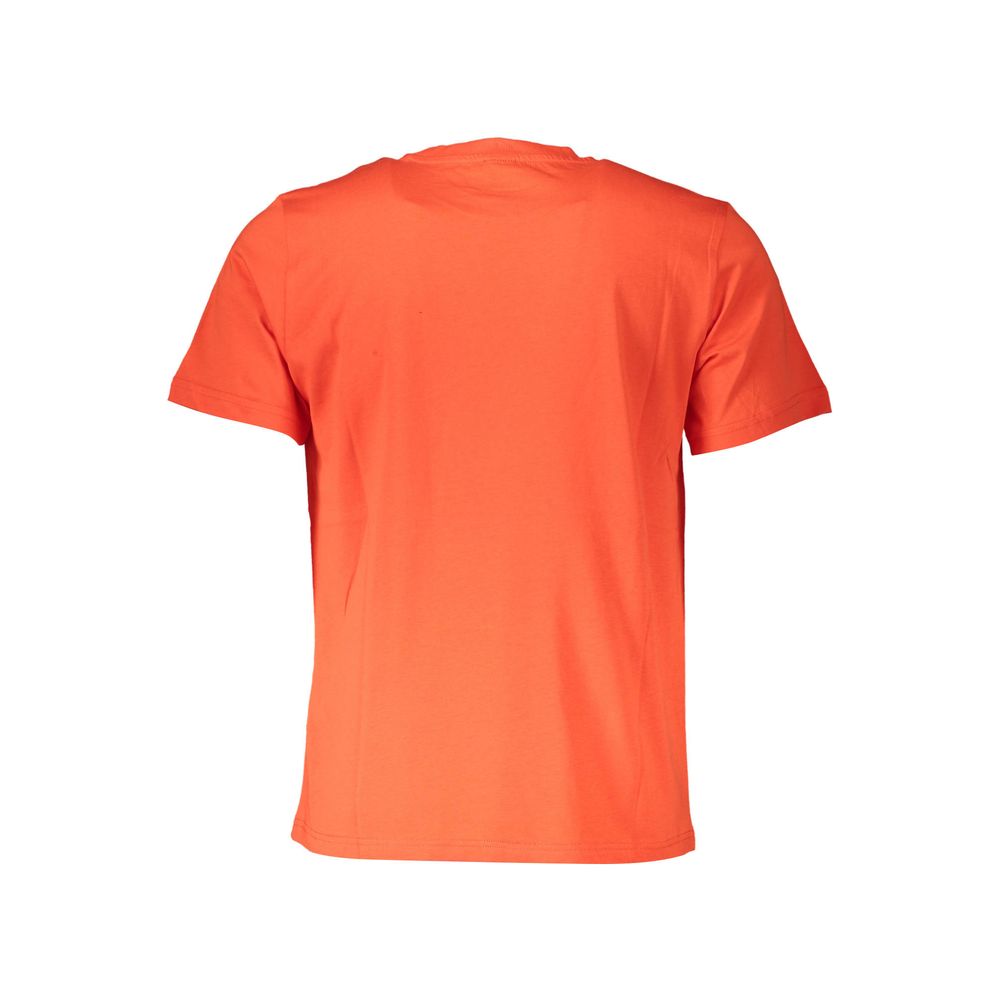 T-Shirt by North Sails for men in cotton polyester red showcases a fashionable silhouette, elegantly detailed with a fashionable and crew neckline for a sophisticated, high-fashion look.