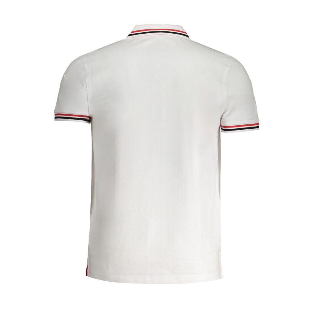 Polo Shirt by Cavalli Class for men in cotton white & signature showcases a sharp silhouette, detailed with a refined and sharp for a sophisticated finish.