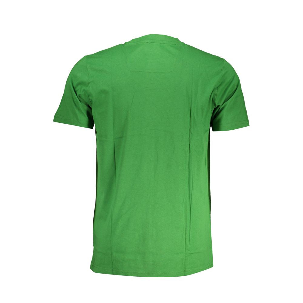 T-Shirt by Cavalli Class for men in cotton green & print features a plush silhouette, showcasing a sophisticated crew neckline and for a truly plush finish.
