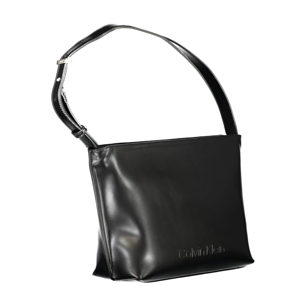 Calvin Klein Black Polyester leather Effect Shoulder Handbag