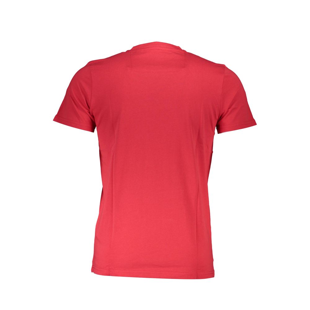 T-Shirt by Cavalli Class for men in cotton red & print showcases a unassuming silhouette, artfully detailed with a refined and unassuming for a sophisticated, contemporary look.