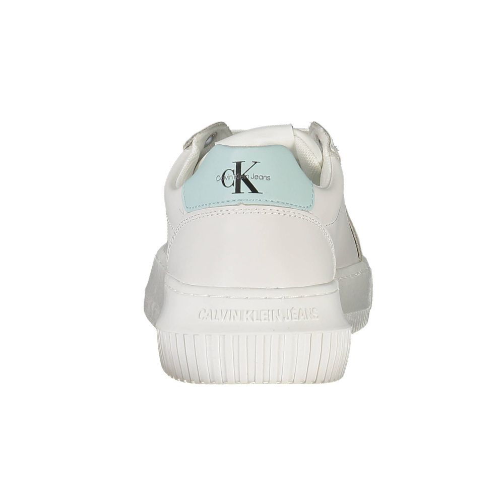 Athletic Sneakers by Calvin Klein for women in polyester polyethylene leather white showcases an impeccable silhouette, defined by an impeccable athletic style design that perfectly captures the essence of the Women's Athletic Polyester Polyethylene Leather Sneakers.
