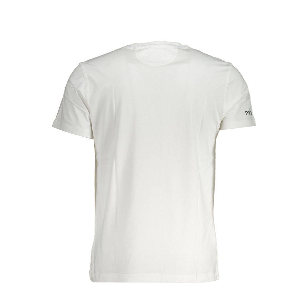 T-Shirt by La Martina for men in cotton white & print showcases a fashionable silhouette, elegantly detailed with a fashionable and crew neckline for a sophisticated, high-fashion look.