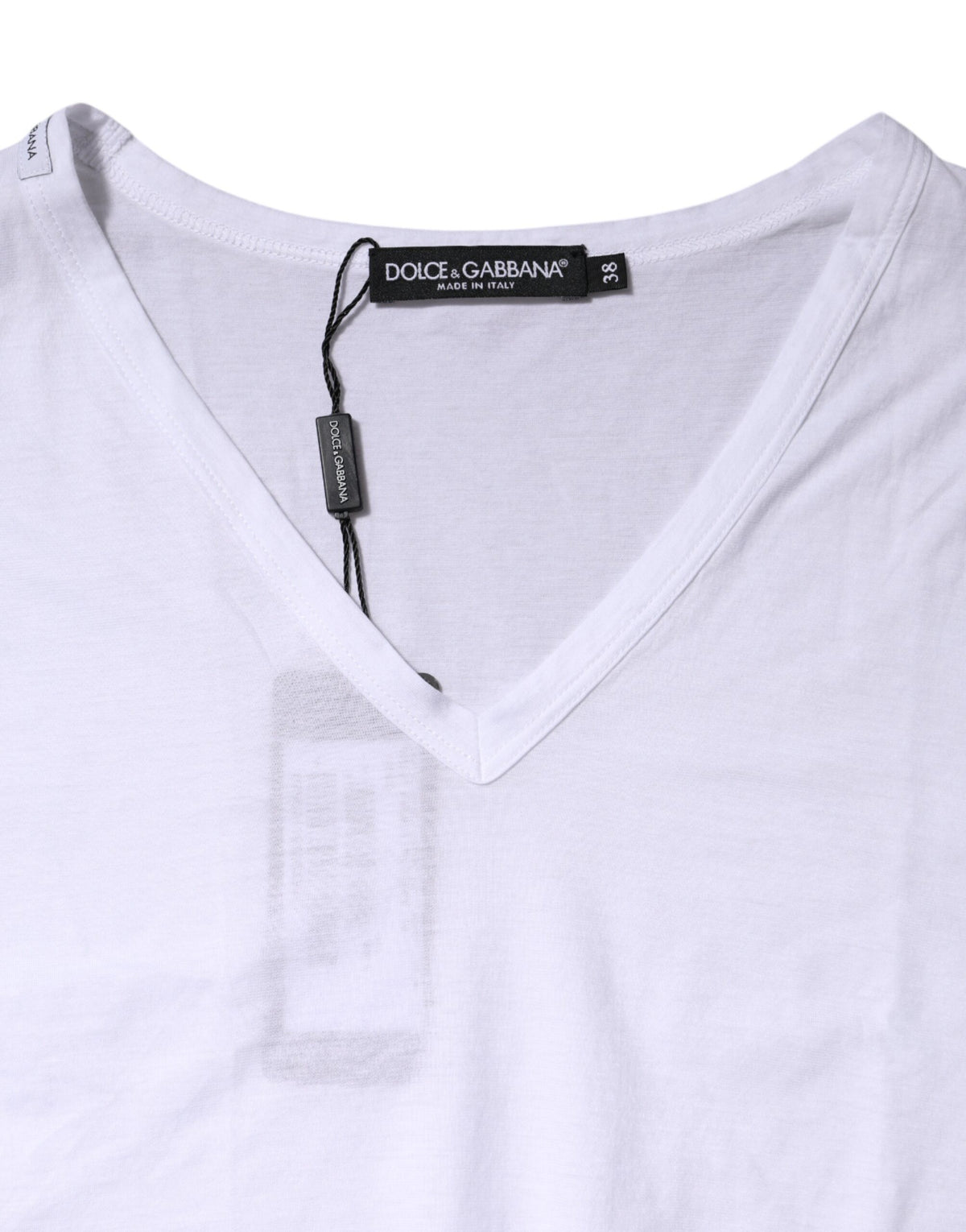 Dolce & Gabbana Women's Short-Sleeve V Neck Cotton T-Shirt - White