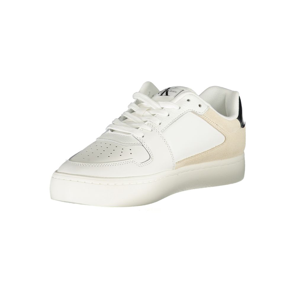 Sneakers by Calvin Klein for women in polyester & rubber white & print features an sumptuous design from the Women's Fashion Polyester & Rubber Sneakers collection, highlighting a sumptuous fashion style for a premium, high-fashion look.