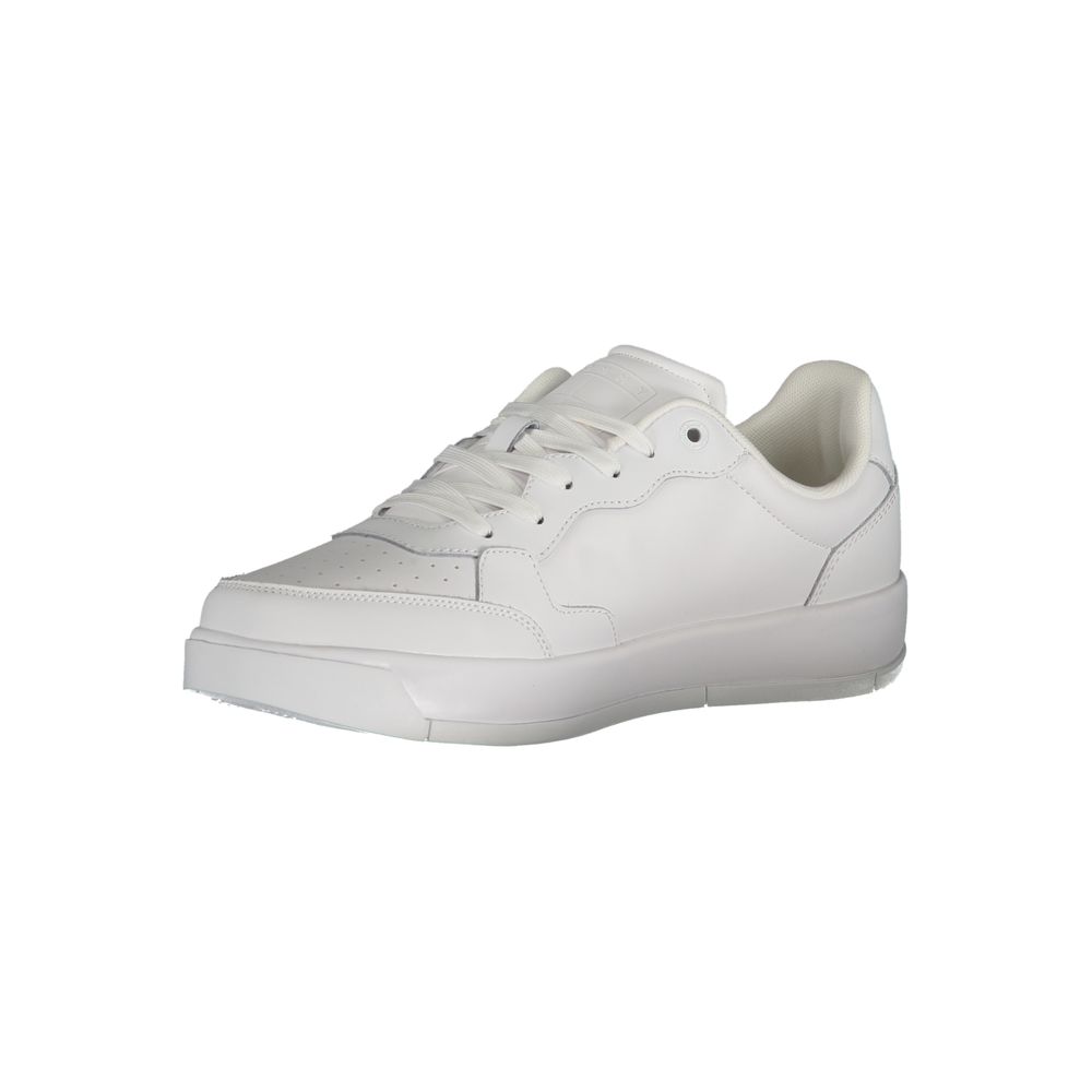 Sneakers by Tommy Hilfiger for men in polyester polyethylene leather white & print features an sumptuous design from the Men's Casual Polyester Polyethylene Leather Sneakers collection, highlighting a sumptuous casual style for a premium, high-fashion look.