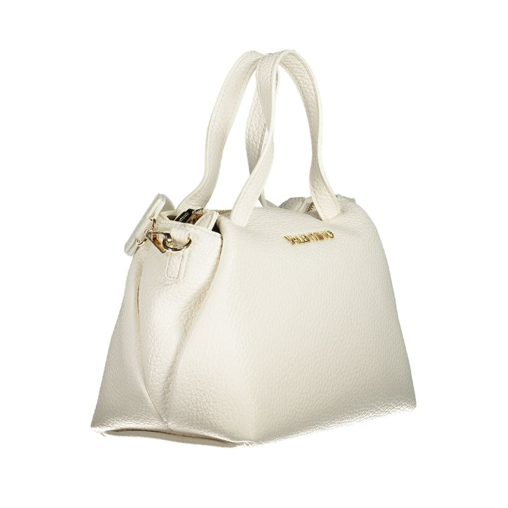 Handbag by Mario Valentino for women in polyethylene white features a ornamental silhouette, showcasing a secure zipper, ample internal-pockets, and ornamental shoulder-strap, adjustable-strap & handle for a sophisticated look.
