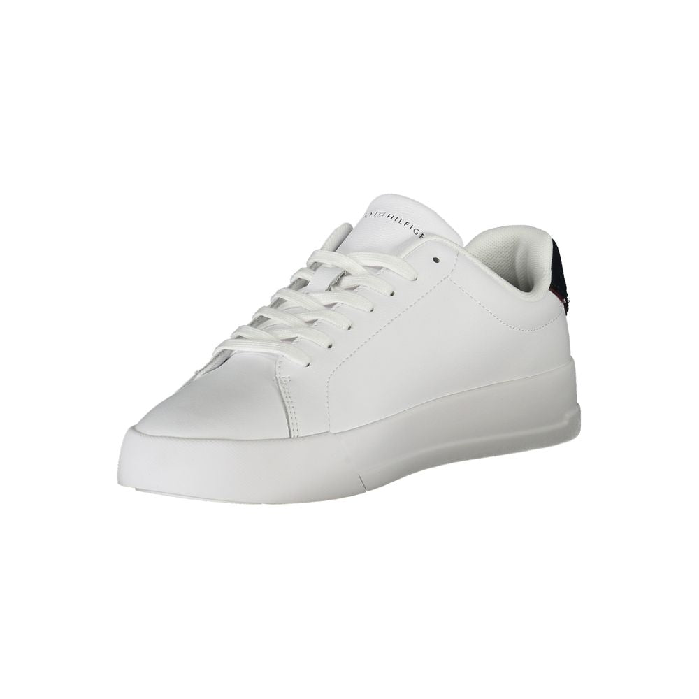 Tommy Hilfiger Men's Athletic Polyester Polyurethane Leather Sneakers - Blue White
