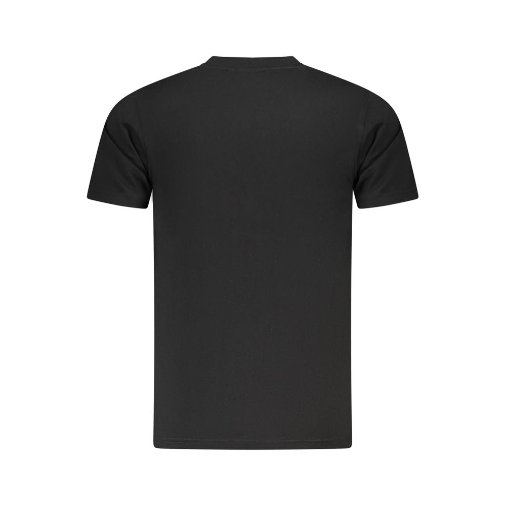 T-Shirt by Cavalli Class for men in cotton black & print showcases a chic silhouette, artfully detailed with a chic crew neckline and for a chic finish.
