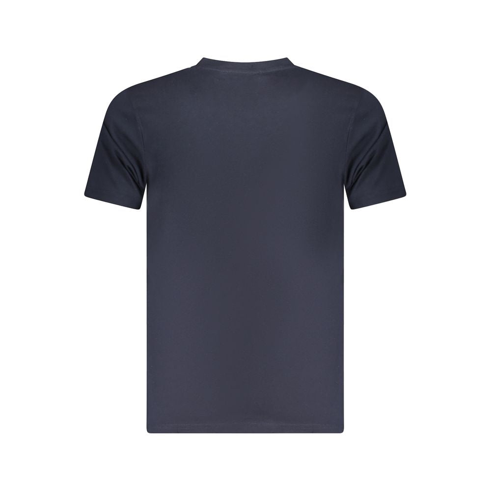 T-Shirt by Cavalli Class for men in denim cotton blue, signature & print showcases a chic silhouette, artfully detailed with a chic and for a chic finish.