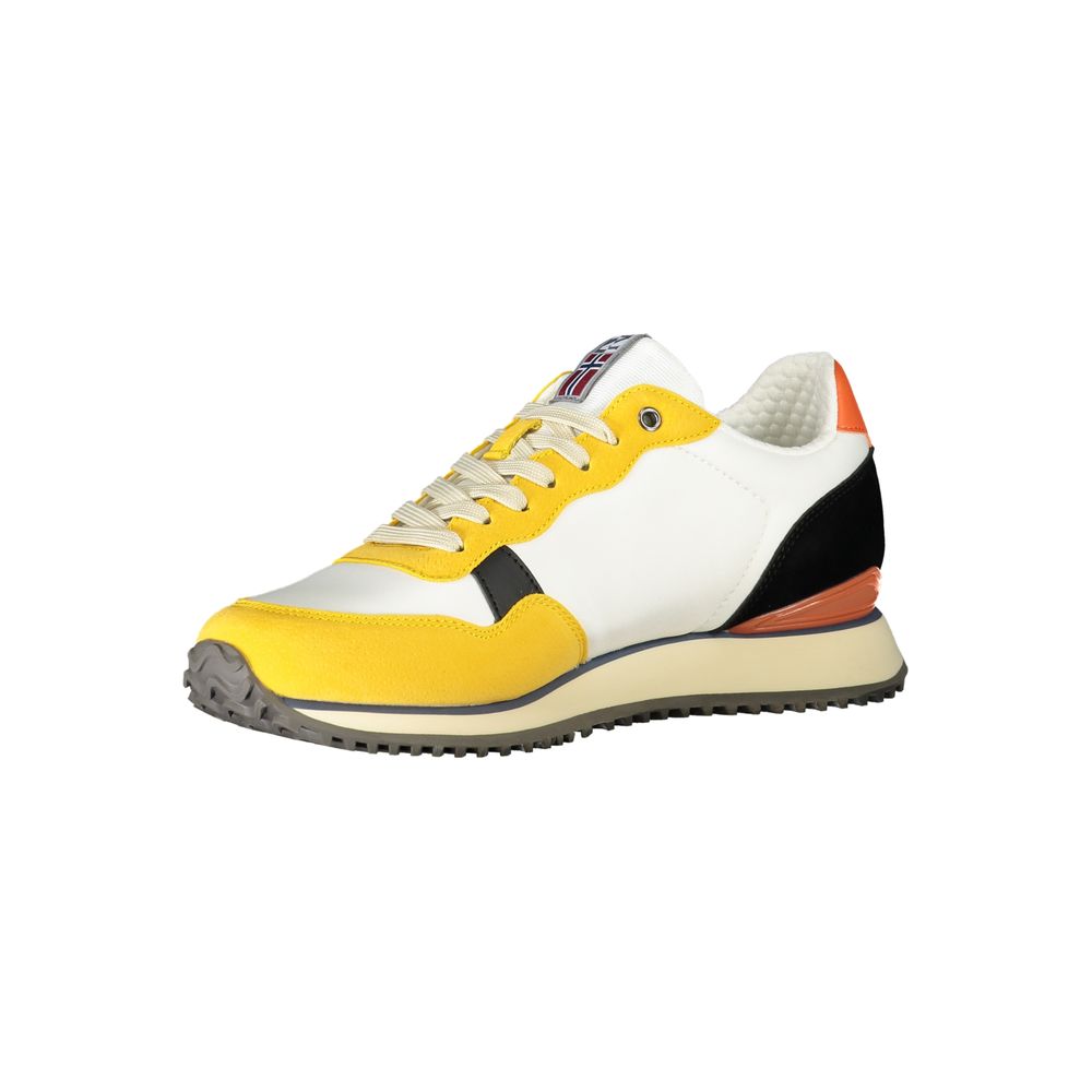Sneakers by Napapijri for men in polyester yellow features an sumptuous design from the Men's Fashion Polyester Sneakers collection, highlighting a sumptuous fashion style for a premium, high-fashion look.