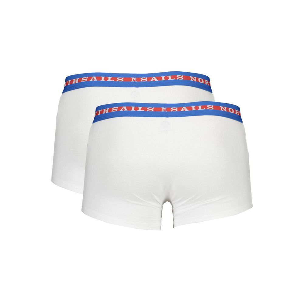 Underwear Boxer Briefs by North Sails for men in stretch cotton white features a sleek silhouette, perfectly showcasing the sophisticated design of this Men's Stretch Cotton Underwear Boxer Briefs with a sleek fit.