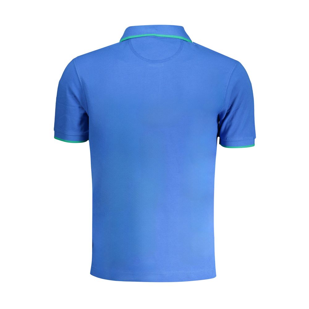 Polo Shirt by La Martina for men in cotton blue & signature presents a distinguished silhouette, showcasing a sophisticated and distinguished for a truly distinguished finish.